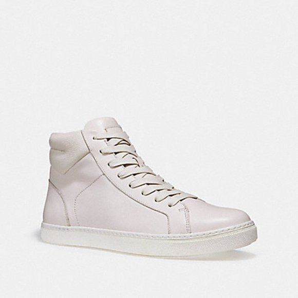 Coach Other - Coach C204 High Top White Leather Sneakers 12